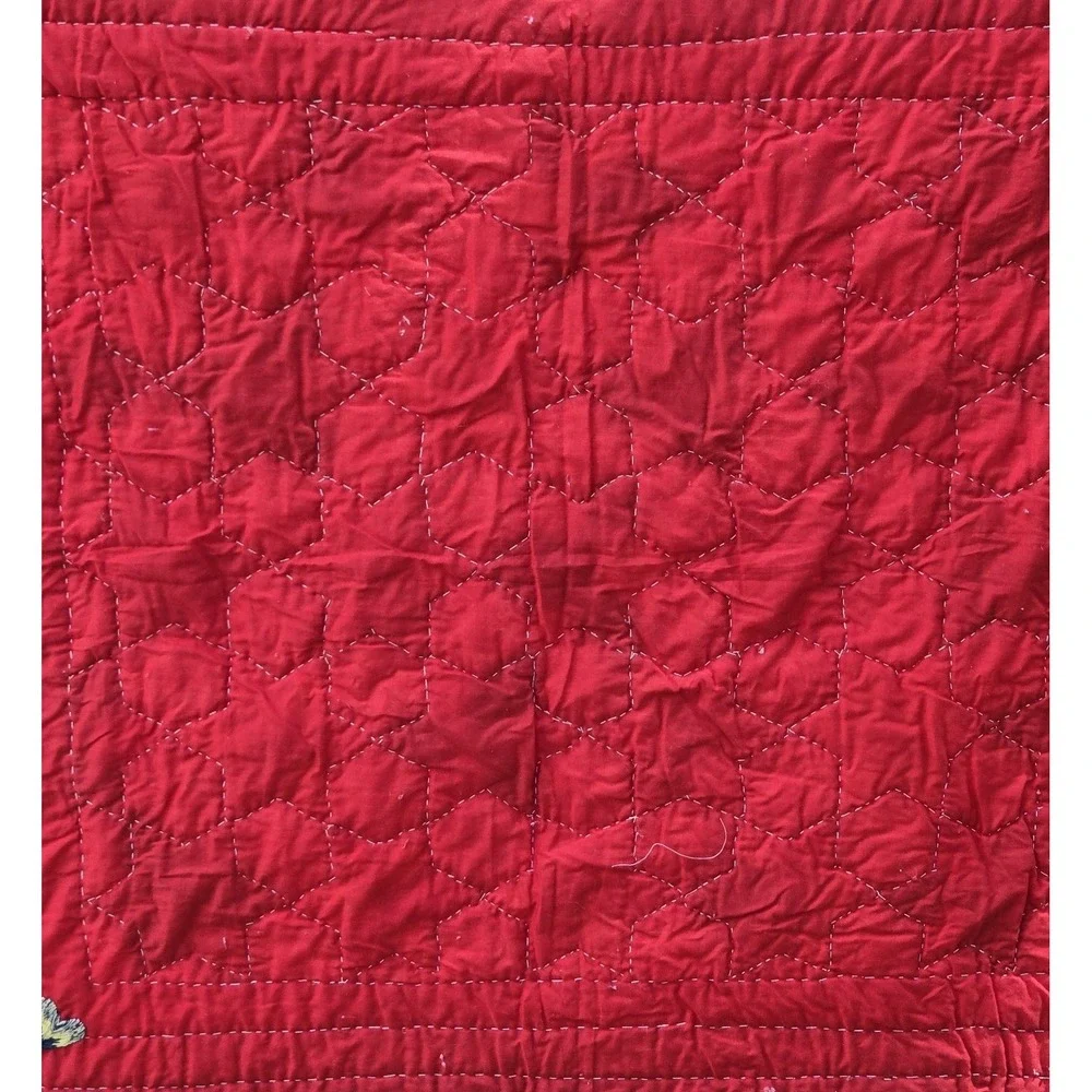 Vintage Handmade Patriotic Star Quilt 36 x 36 Wall Hanging Baby Blanket 1998 EUC